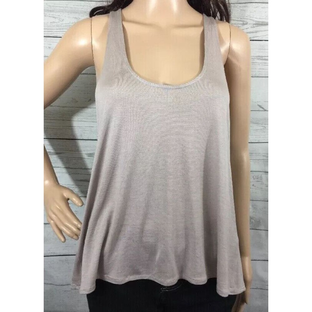 Erin Kleinberg Tank Top Gray Black Lace Back